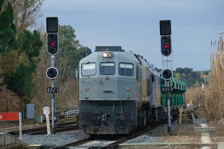 Ballast train passing through