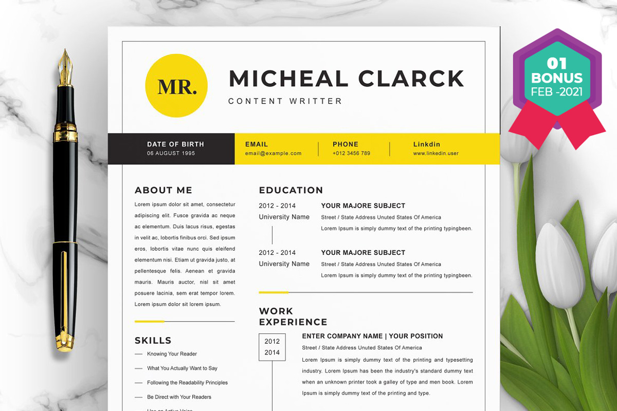 Resume/CV Bundle | 200+ for $29, a Resume Template by ResumeInventor (Photo 162 of 207)