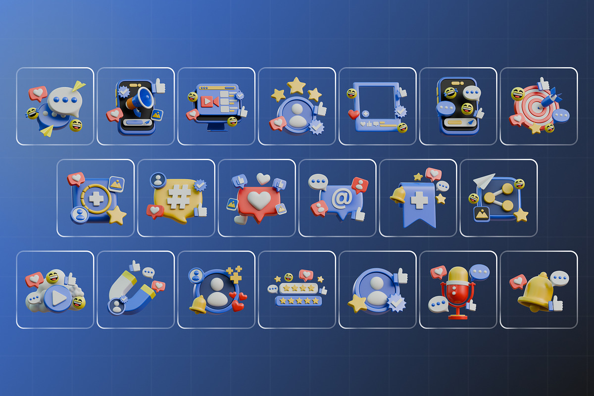Social Media 3D Icon Pack, an Object 3D Model by Haps Space (Photo 4 of 4)