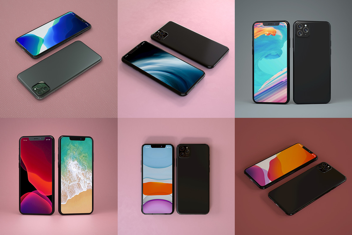 Set of iPhone 11 PRO Mockups, an iPhone Mockup by StyleMockups (Photo 2 of 13)