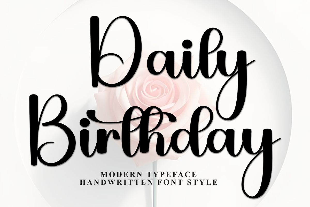 Daily Birthday, a Handwritten Font by InermediaSTUDIO (Photo 1 of 8)