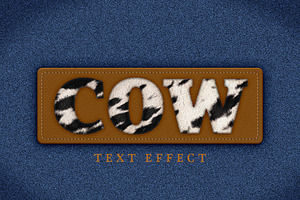 Cowhide, Leather & Denim Text Effect