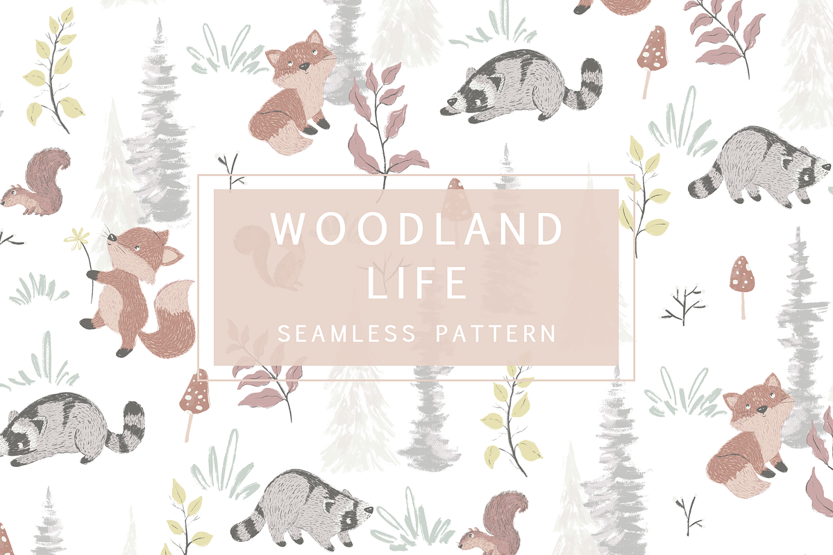 Woodland Cute Animals Pattern, a Pattern Graphic by Lady Bruniere Design (Photo 1 of 15)