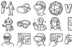 Virtual Reality  Icons, an Object Graphic by nikagraphic