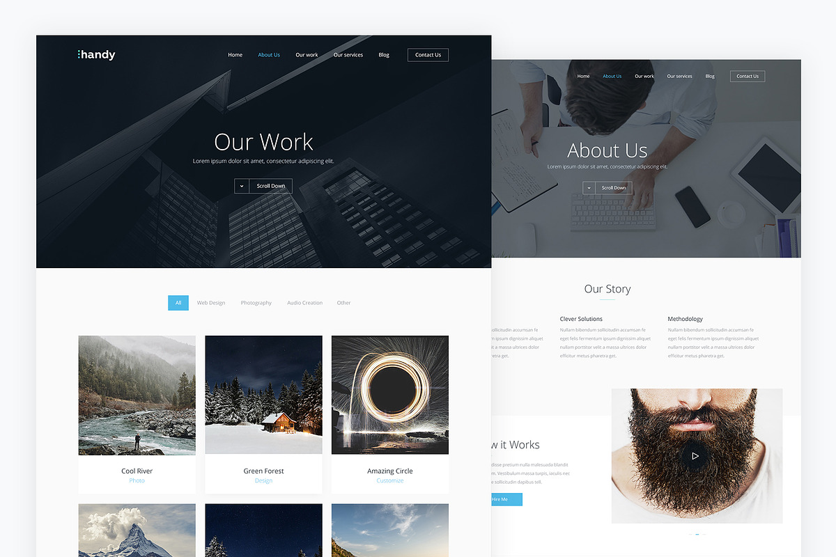 Handy — Portfolio PSD Template, a Websites & App Template by artemmashirov (Photo 3 of 4)
