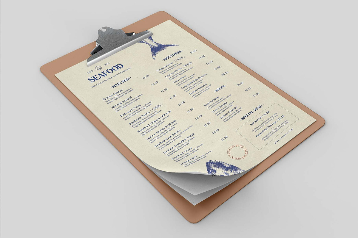 Rustic Seafood Menu Template, a Flyer Template by BrandPacks (Photo 5 of 5)
