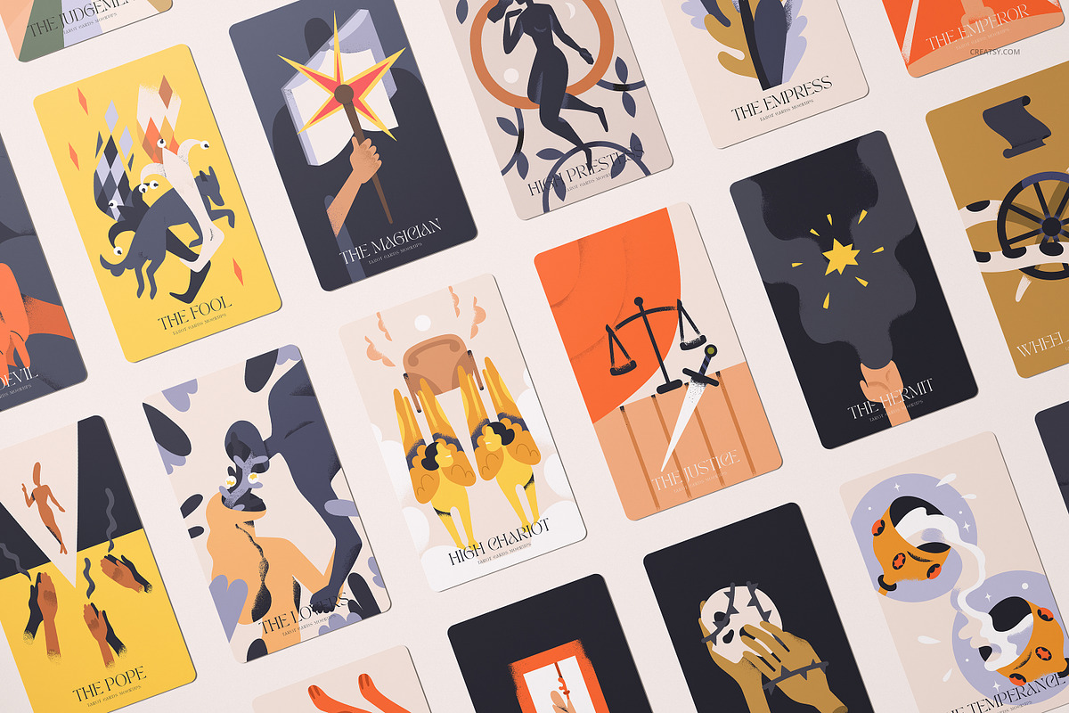 Tarot Cards Mockup Set v.4, a Merchandise Mockup by creatsy5 (Photo 6 of 12)