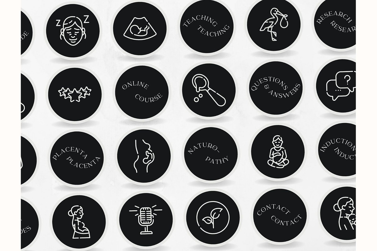 75 Doula Istagram Highlights Dark, a Social Media Template by PatternLab. (Photo 8 of 9)