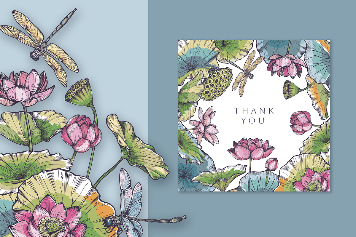 Lotus, Koi, Dragonflies. Vector Set, a Pattern Graphic by Molly art (Photo 14 of 14)