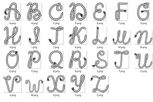 Rope Alphabet Vector Letters SVG PNG