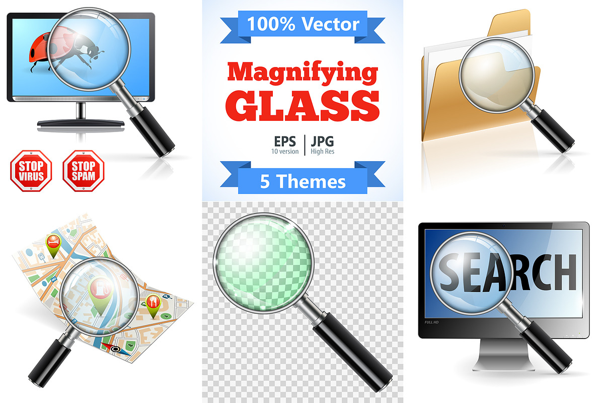 Magnifying Glass Search Concept, a Food Illustration by TAlex (Photo 1 of 6)