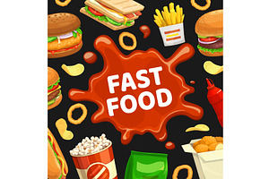 Fast Food Burgers And Snacks