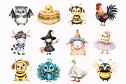 Halloween Farm Animal Clipart, a Seasonal Illustration by Design Market (Thumbnail 2 of 4)