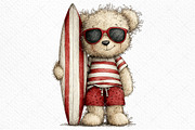 Whimsical Summer Teddy Bear Clipart, an Illustration by Craft Nest (Thumbnail 8 of 11)