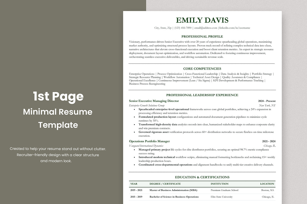 ATS Resume Template, a Resume Template by Anjum Ilyas (Photo 2 of 7)