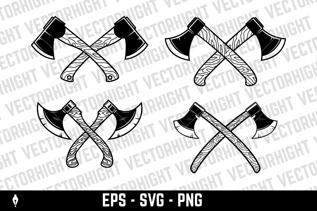Set of crossed axes, an Object Illustration by Vectorhight (Photo 4 of 4)
