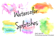 Watercolor splotches clipart set., a Brush Add-On by mcherevan (Thumbnail 1 of 4)