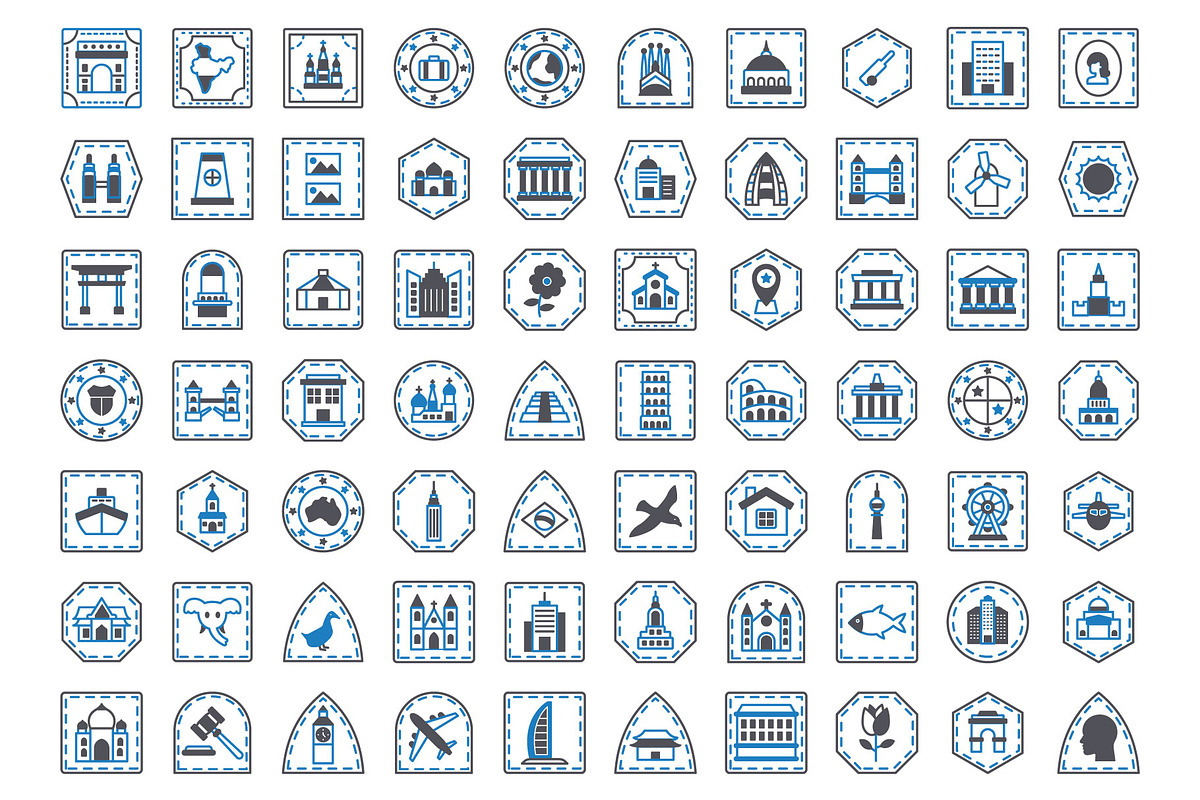 Passport Stamps Icons Pack, an Icon by Vector Portal (Photo 5 of 5)