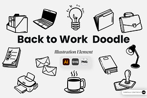 Back to Work Doodle Illustration, an Object Graphic by SLAB! Design