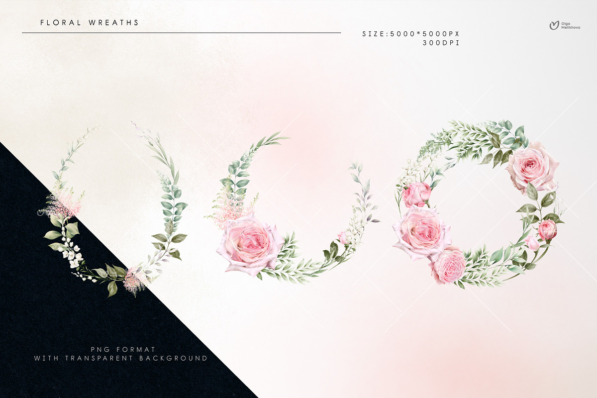 Flowers & Greenery, floral cliparts, a Texture Illustration by ollalya (Photo 14 of 16)