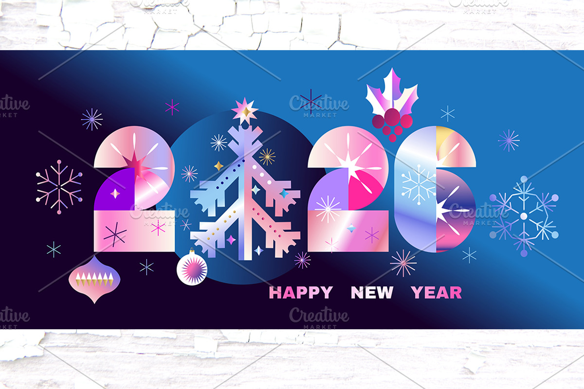 Happy Hew Year 2025 neon banner, an Illustration by TATIANA_GERICH