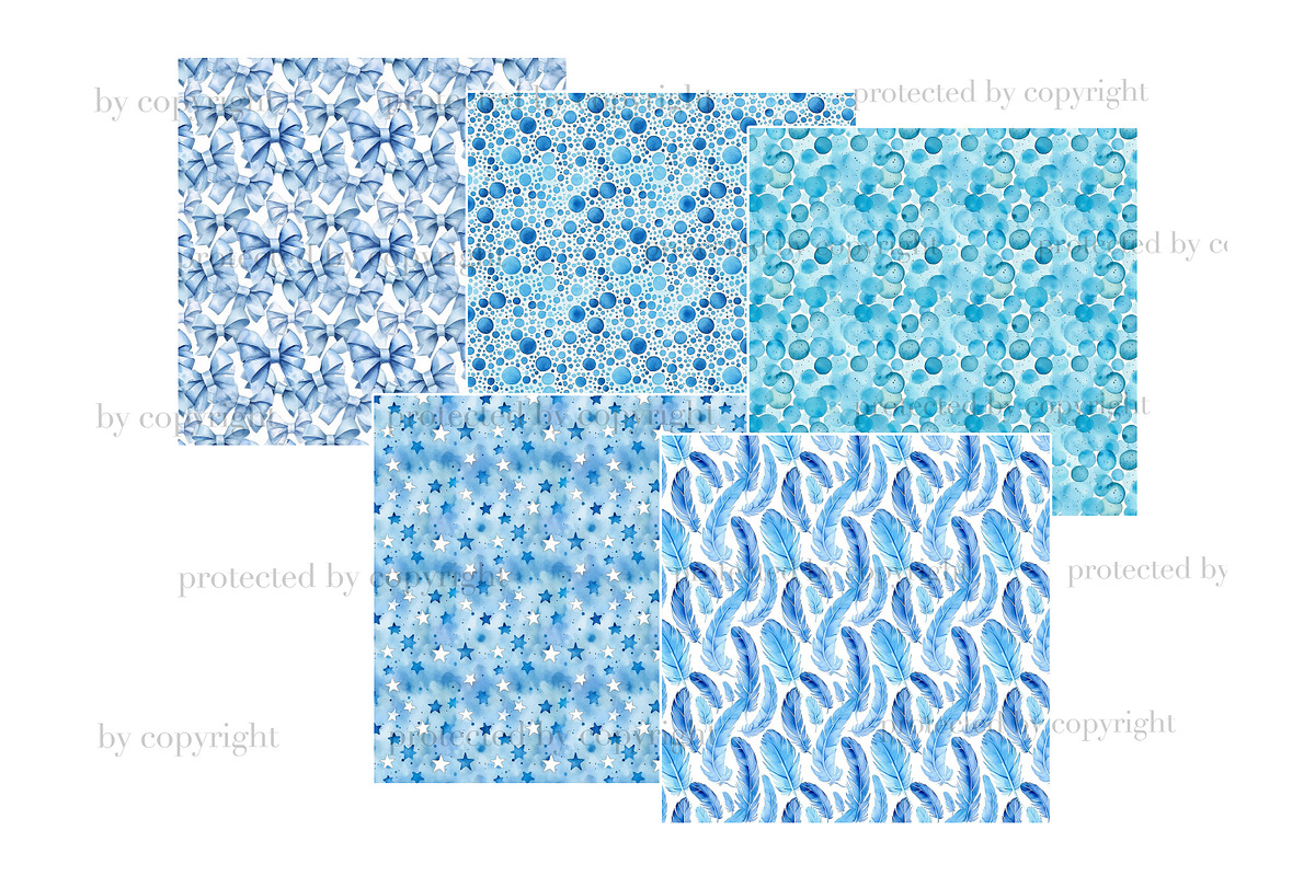 Blue Baby Boy Digital Paper, a Pattern Graphic by GlamArtZhanna (Photo 2 of 3)