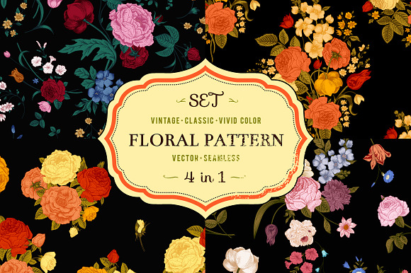 Vector floral pattern. Vivid color preview 6