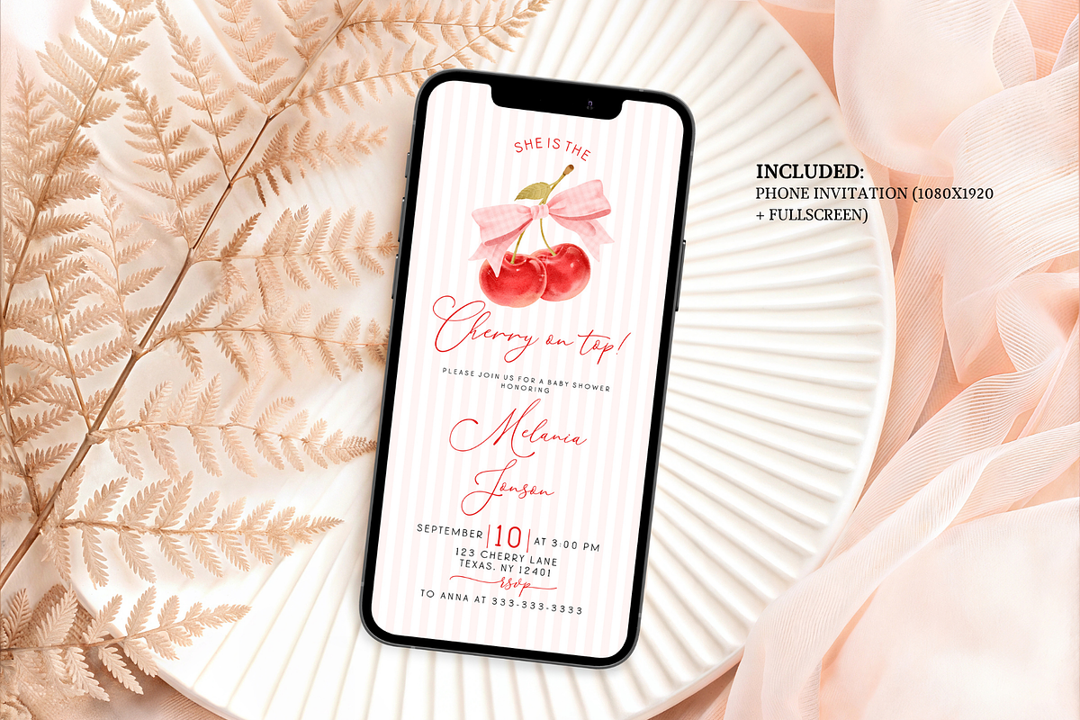 Cherry Baby Shower Invite and Evite, an Invitation Template by Digital_Mind (Photo 3 of 4)