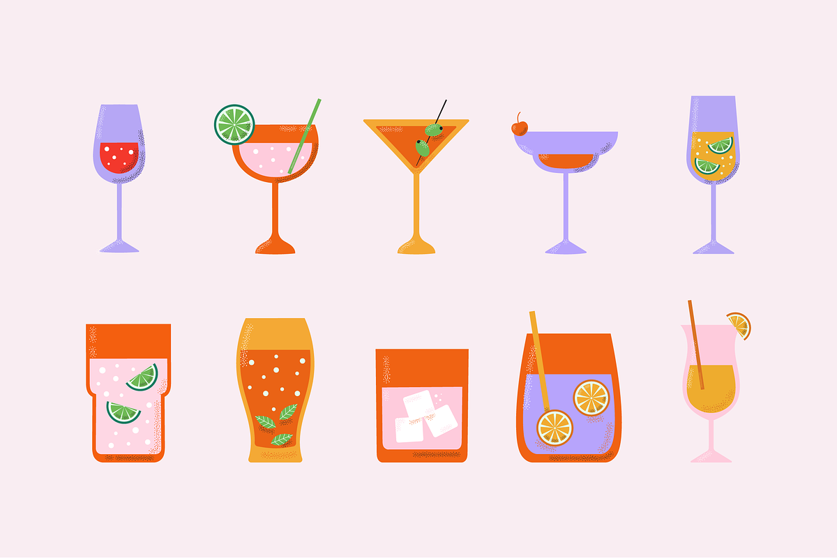 Drinks and Beverages Illustration, a Food Illustration by Surotype (Photo 3 of 4)