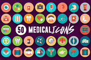 50 Medical Flat Icons, an Outline Icon by Dighital (Thumbnail 6 of 8)