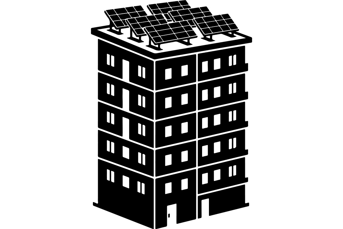 Solar Panel Building Silhouette, a Technology Illustration by balal (Photo 5 of 13)