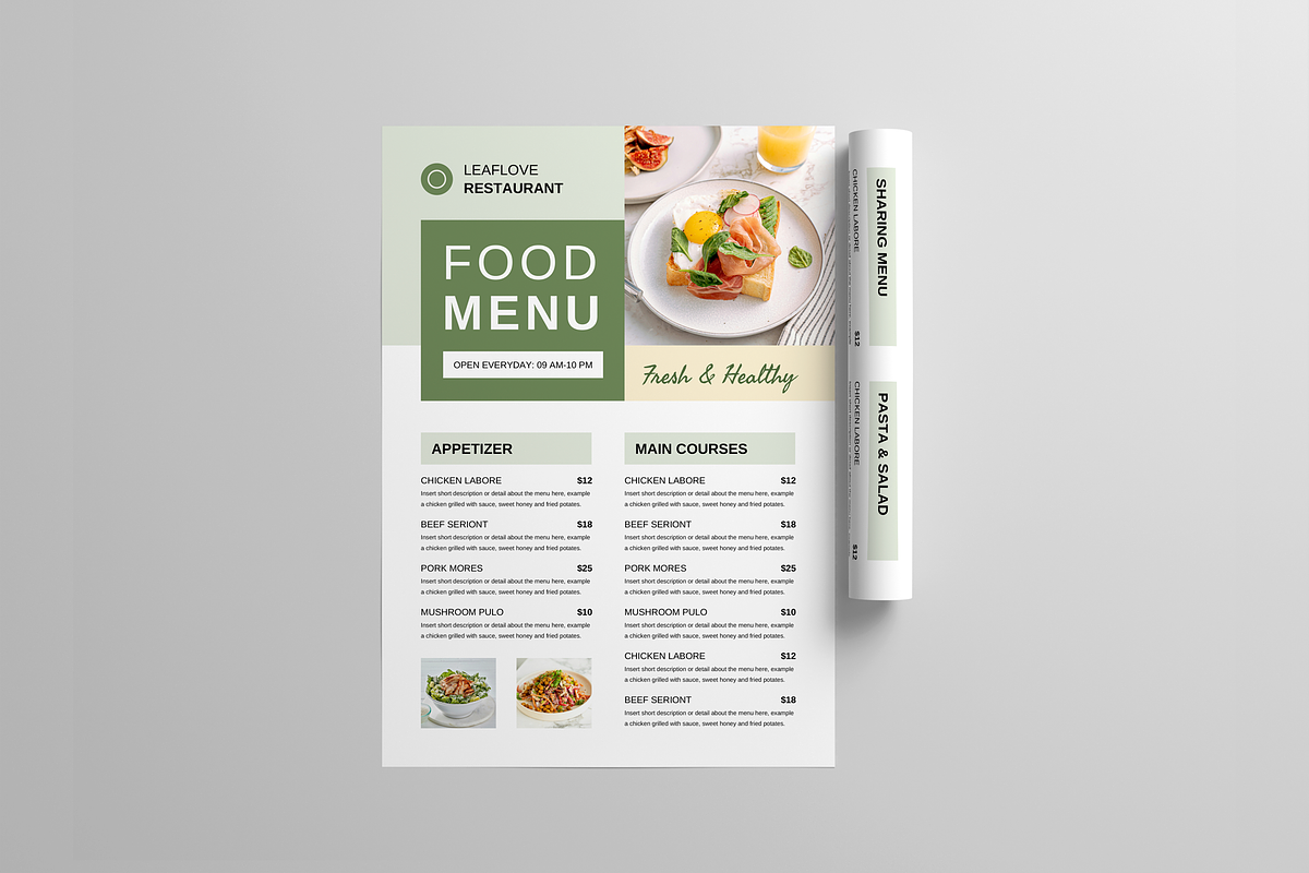 Food Menu, a Flyer Template by Leaflove (Photo 4 of 5)