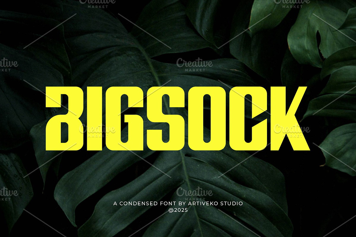 Bigsock Condensed Display Font, a Sans Serif Font by Artiveko (Photo 1 of 8)