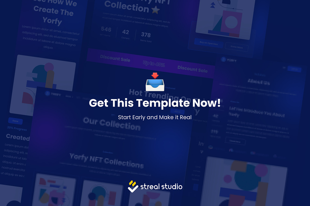 Yorfy NFT Portfolio Website UI Kit, a Templates & Theme by Streal Creative (Photo 7 of 7)