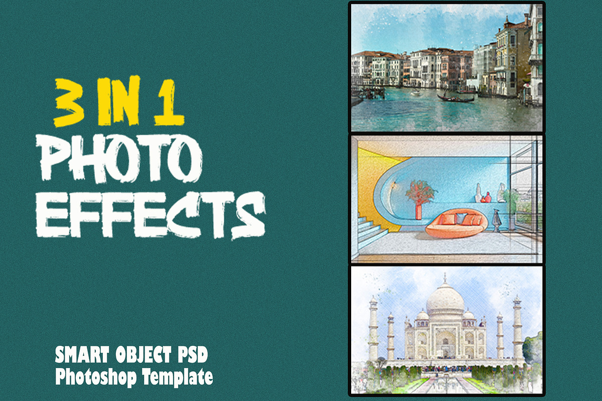 3 in 1 Colored Pencil Photo Effects, an Action Add-On by 3d_model_tifotizi (Photo 1 of 7)