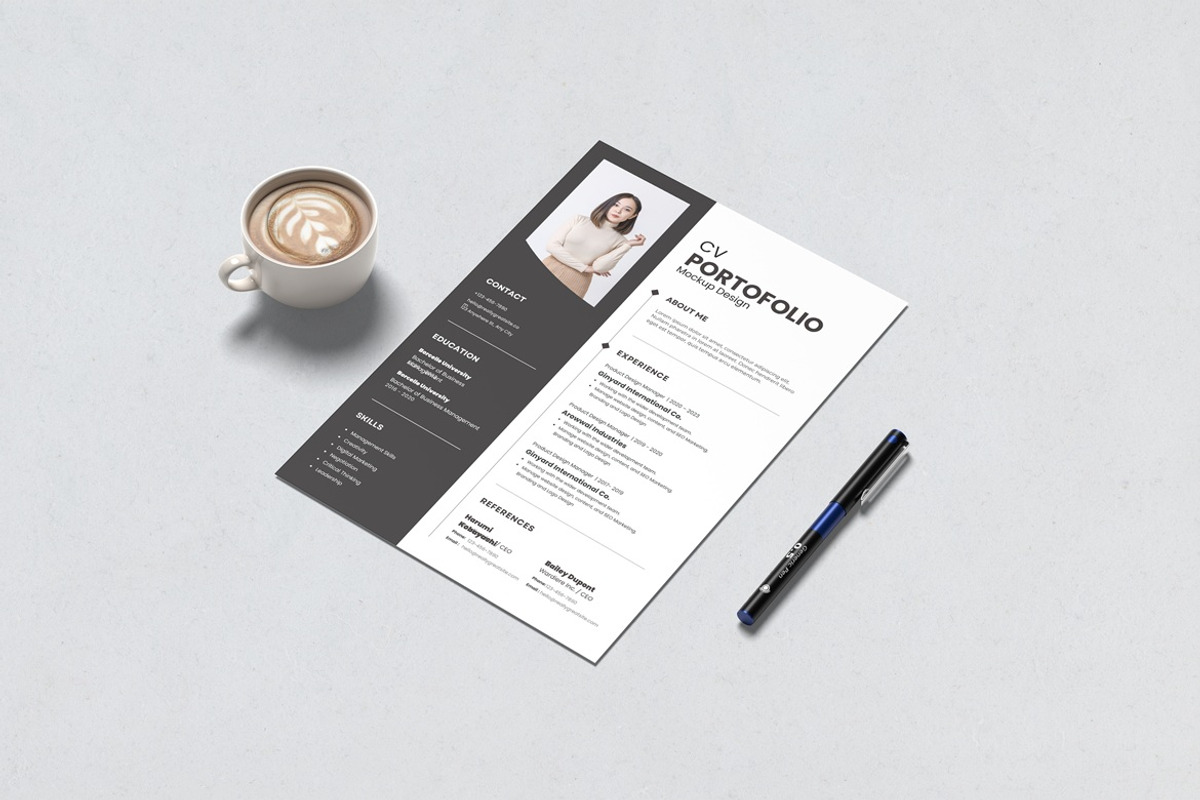 Portofolio CV Resume A4 Paper Mockup, a Books & Magazine Mockup by Graphic Deal (Photo 5 of 5)