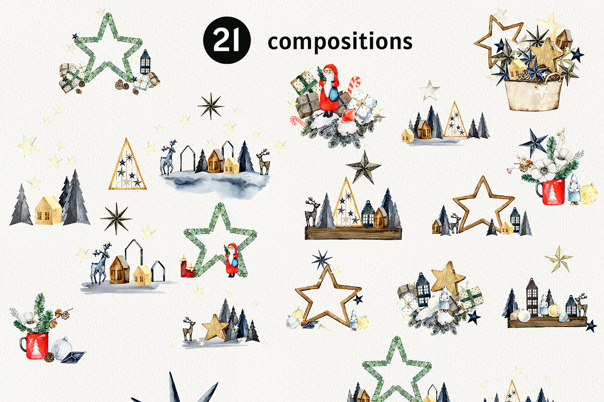 Nordic Christmas Clipart, a Seasonal Illustration by TanyaOak (Photo 3 of 8)
