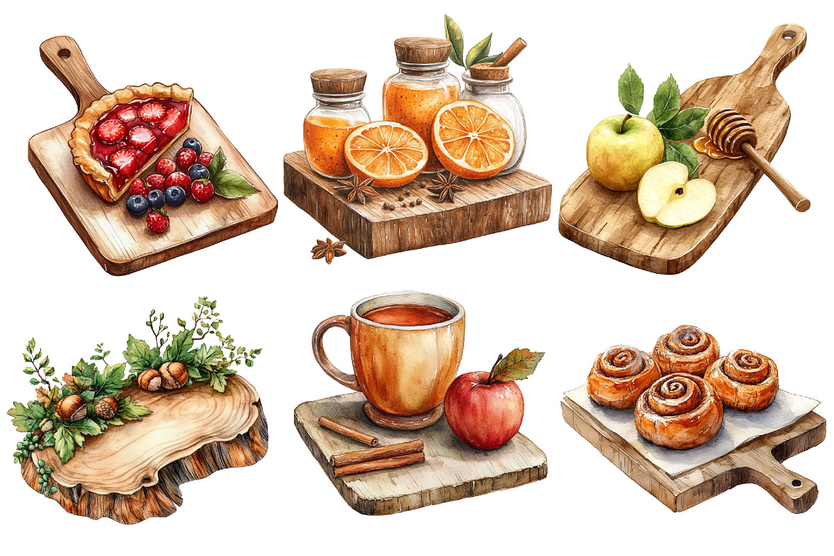 Watercolor Autumn Cutting Board, an Illustration by Designworld (Photo 4 of 6)
