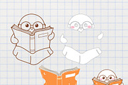 Cozy Bookish Ghost Clipart | Ghost, an Education Illustration by TitaLivingArt (Thumbnail 6 of 9)