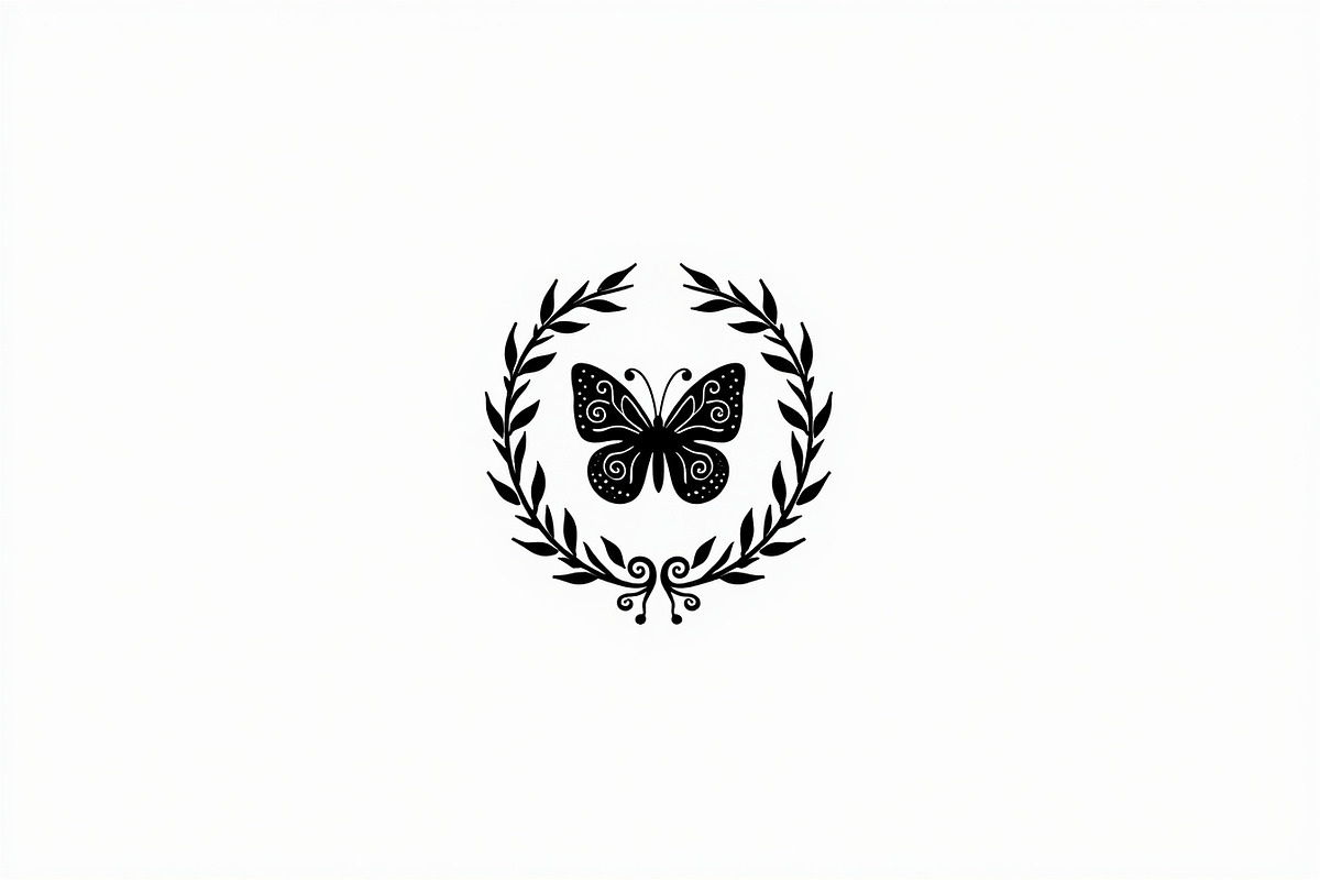 Rose Butterfly Wreath Silhouette —, an Illustration by Amazin_art (Photo 9 of 25)