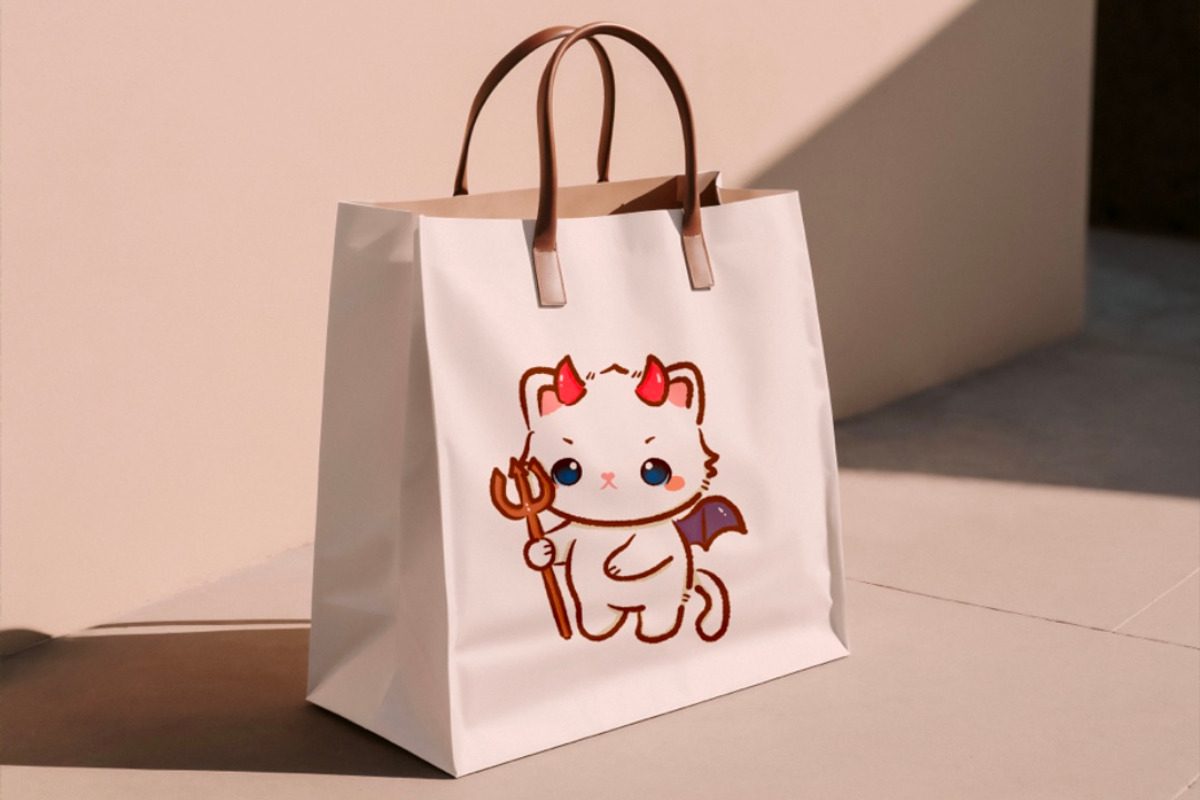 Kawaii white cat angels and devils, an Animal Illustration by Blumensdiary (Photo 3 of 7)