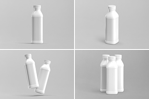 Square Plastic Bottle Mock-up