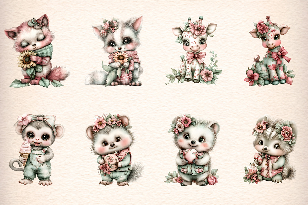 whimsical summer animals clipart, an Illustration by GatewayDesign (Photo 4 of 9)