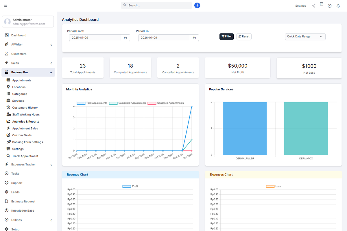 BookmePro - Booking for Perfex CRM, a HTML Template by Techno Digitz (Photo 2 of 4)