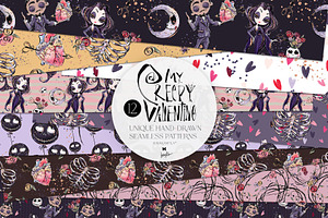 Funny Gothic Valentine Patterns