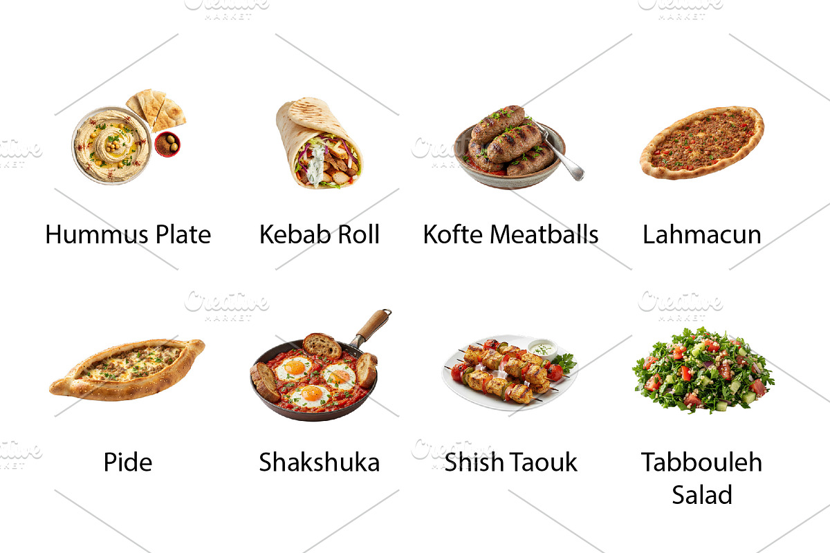 Middle Eastern & Turkish Food - PNG, a Food Illustration by Nurlan's shop (Photo 3 of 3)