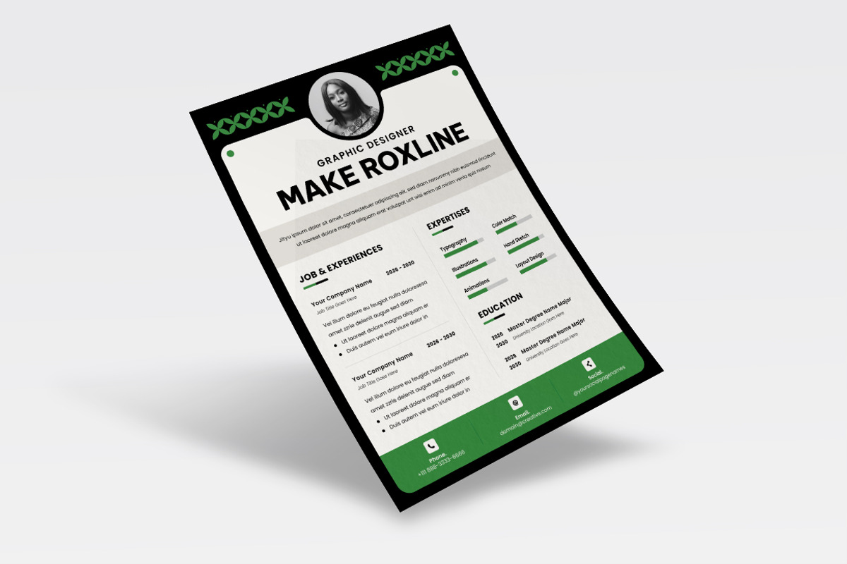 Simple Green Resume CV, a Resume Template by iDoodle Studio (Photo 2 of 4)