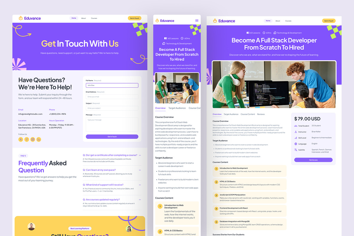 Eduvance - Education Website, an UI Kit Template by peterdraw (Photo 2 of 7)