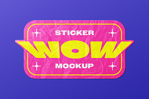 Wrinkled Sticker Mockup, a Pens & Pencil Mockup by Design Squad