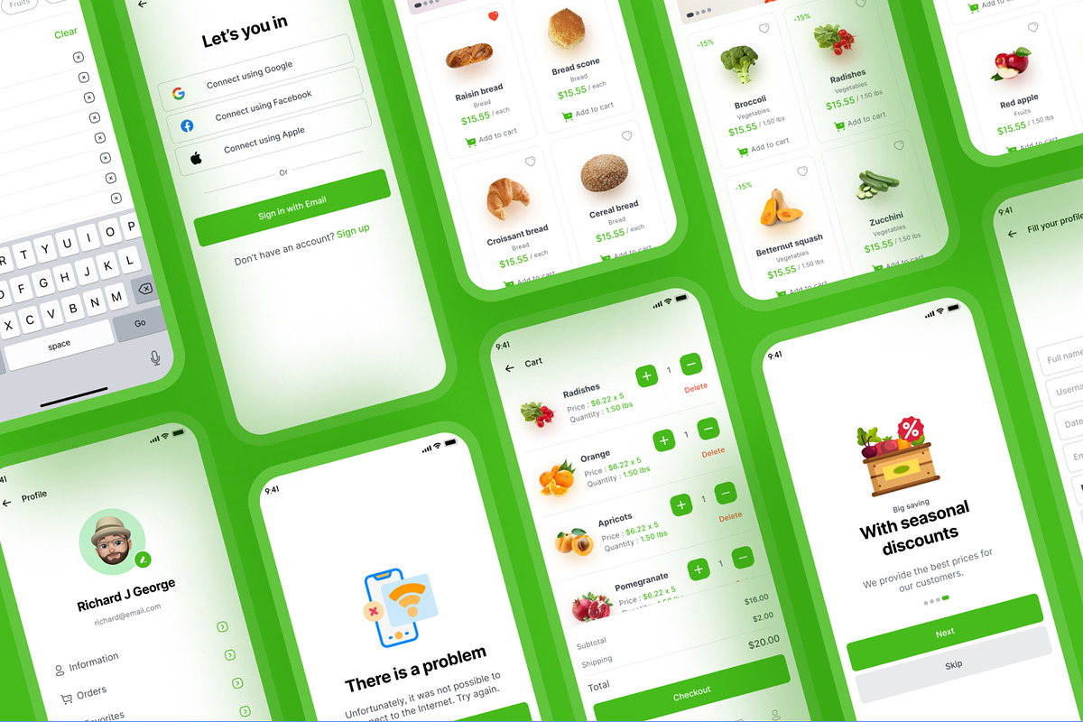 Healthy Mart - Grocery App Ui Kit, an App Template by CreativeUI (Photo 3 of 6)
